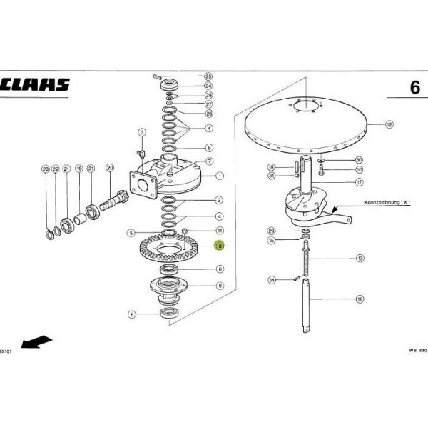 CLAAS LINER koniskais zobrats Z70 (10×70) 0009217060