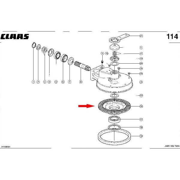 CLAAS LINER koniskais zobrats Z80 (9×80) 0009553761