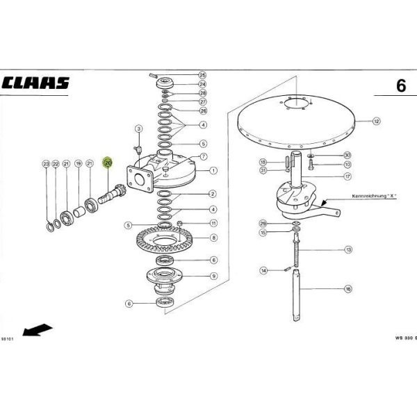 CLAAS LINER zobrata vārpsta Z10 (10×70) 0009217130