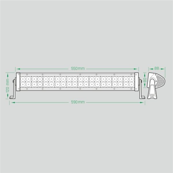 LITLEDA COMBO 120W 550mm izliekts LEDBAR papildlukturis - Image 7