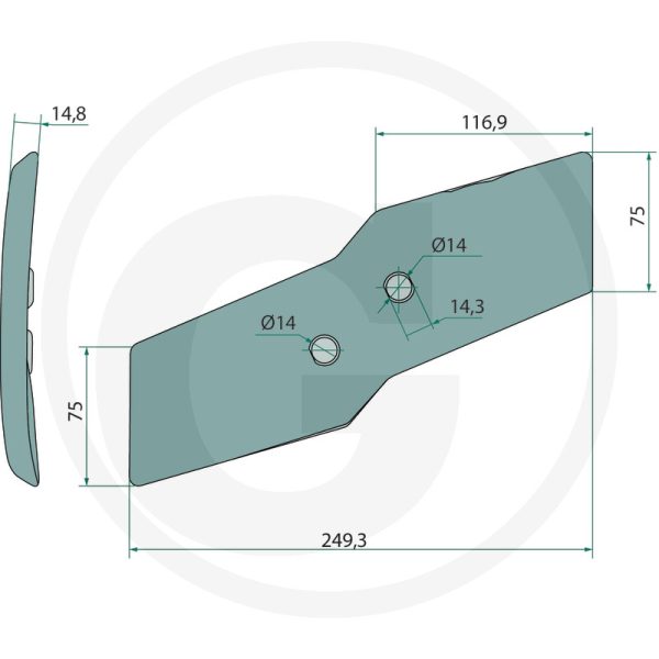 Kalts labā puse 622128 KUHN arklam
