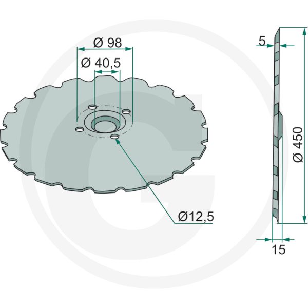 Disks Ø 450 x 5 mm, taisns, robots 474609 VADERSTAD disku ecēšām